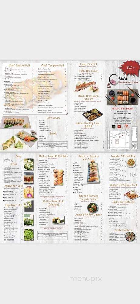 Hana Sushi and Asian Cuisine - Maplewood, NJ menu_pic