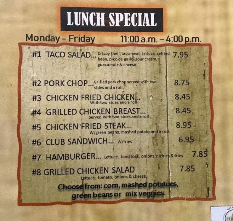 H&H Grill - Glen Rose, TX menu_pic