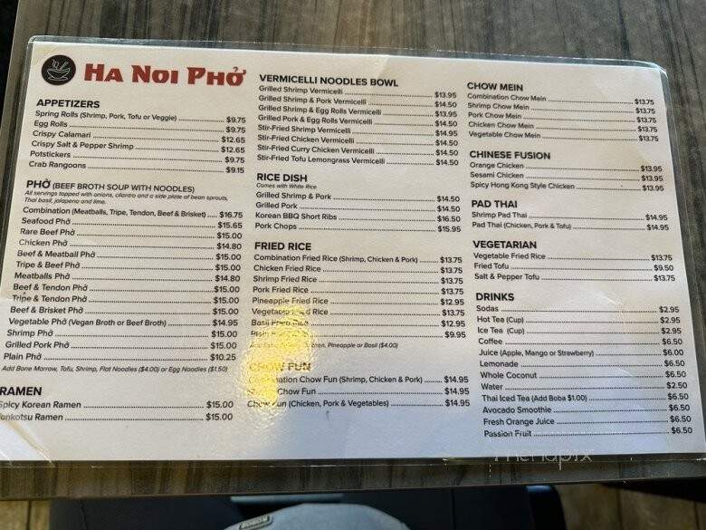 Ha Noi Pho - South Lake Tahoe, CA menu_pic