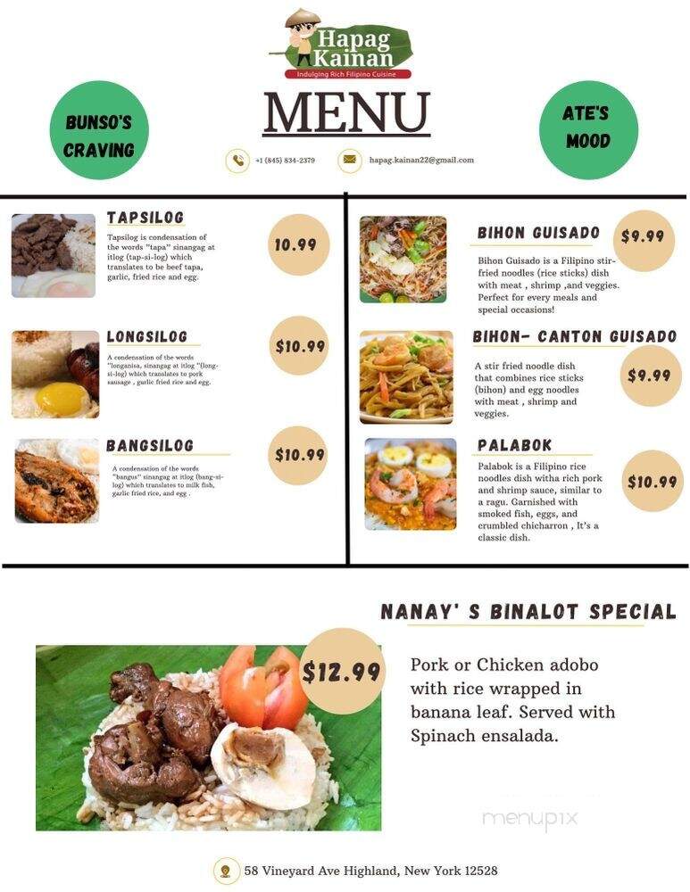 Hapag Kainan - Highland, NY menu_pic