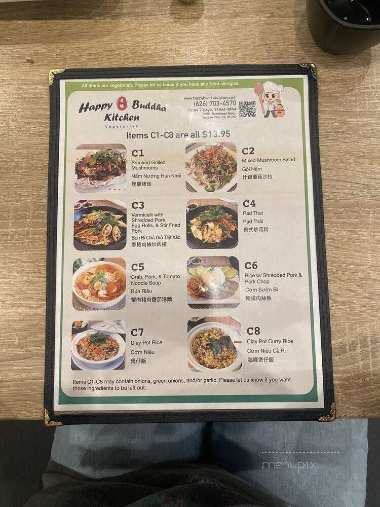 Happy Buddha Kitchen - Temple City, CA menu_pic