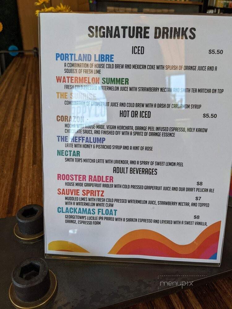 Happy Cup Coffee Bar - Portland, OR menu_pic