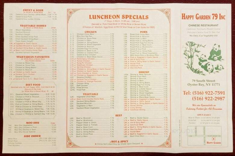 Happy Garden - Oyster Bay, NY menu_pic