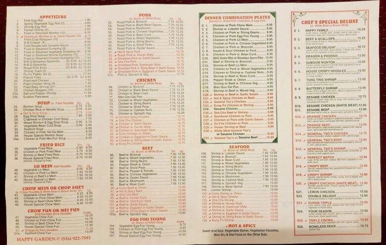 Happy Garden - Oyster Bay, NY menu_pic