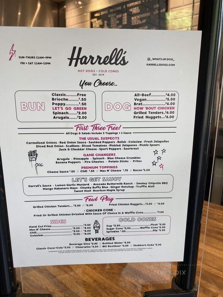 Harrell's Hot Dogs and Cold Cones - Winter Garden, FL menu_pic