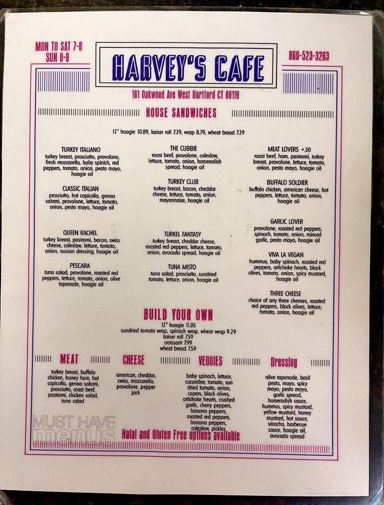 Harvey's Cafe & Market - West Hartford, CT menu_pic