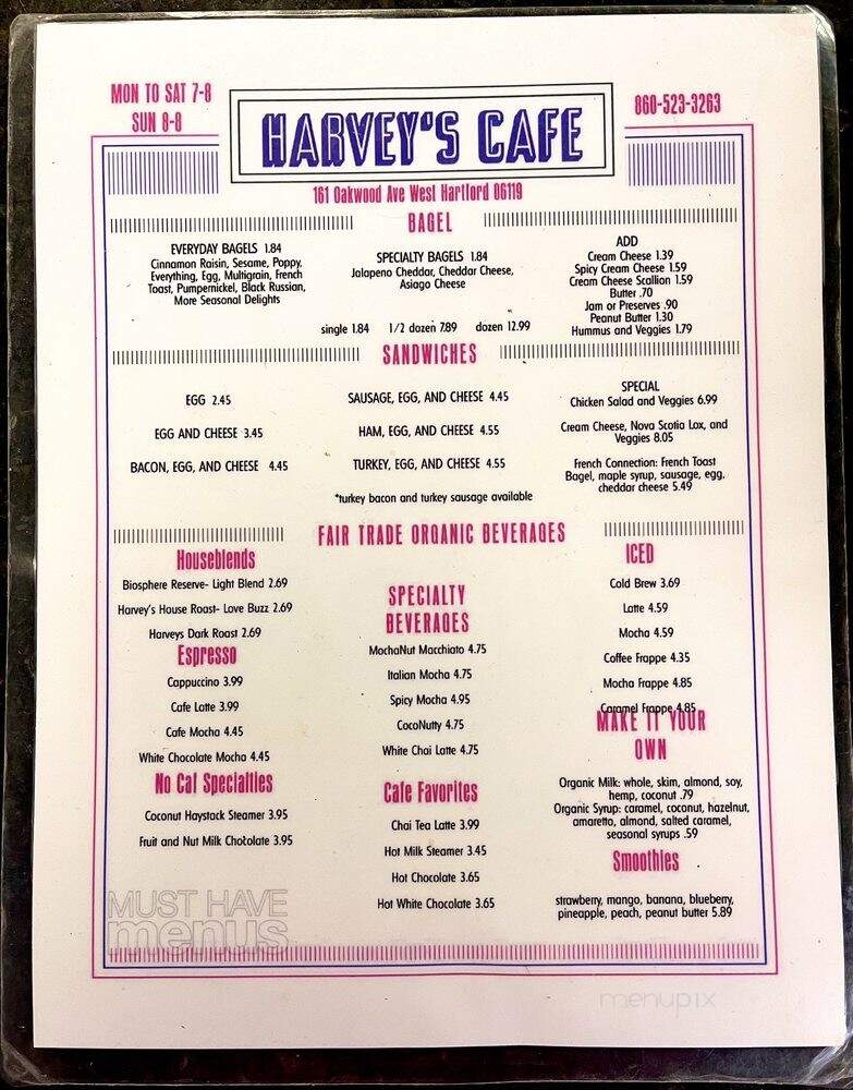 Harvey's Cafe & Market - West Hartford, CT menu_pic