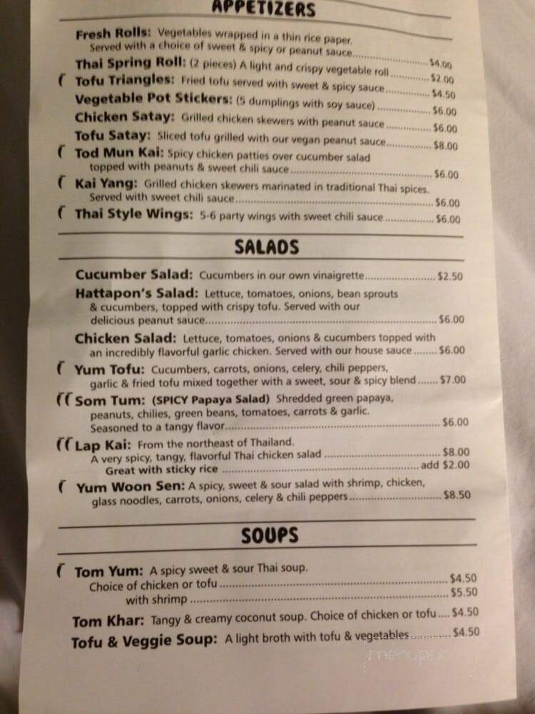 Hattaporn's Kitchen - Greenfield, MA menu_pic