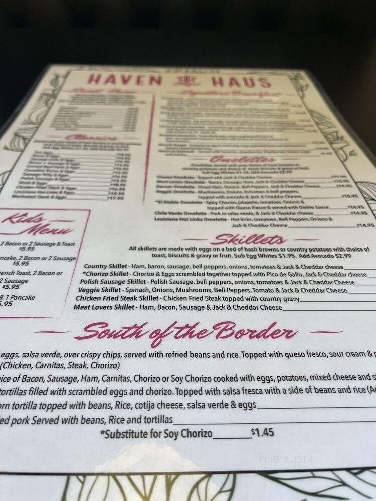 Haven Haus Cafe - Rancho Cucamonga, CA menu_pic