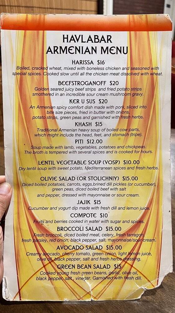 Havlabar - Glendale, CA menu_pic
