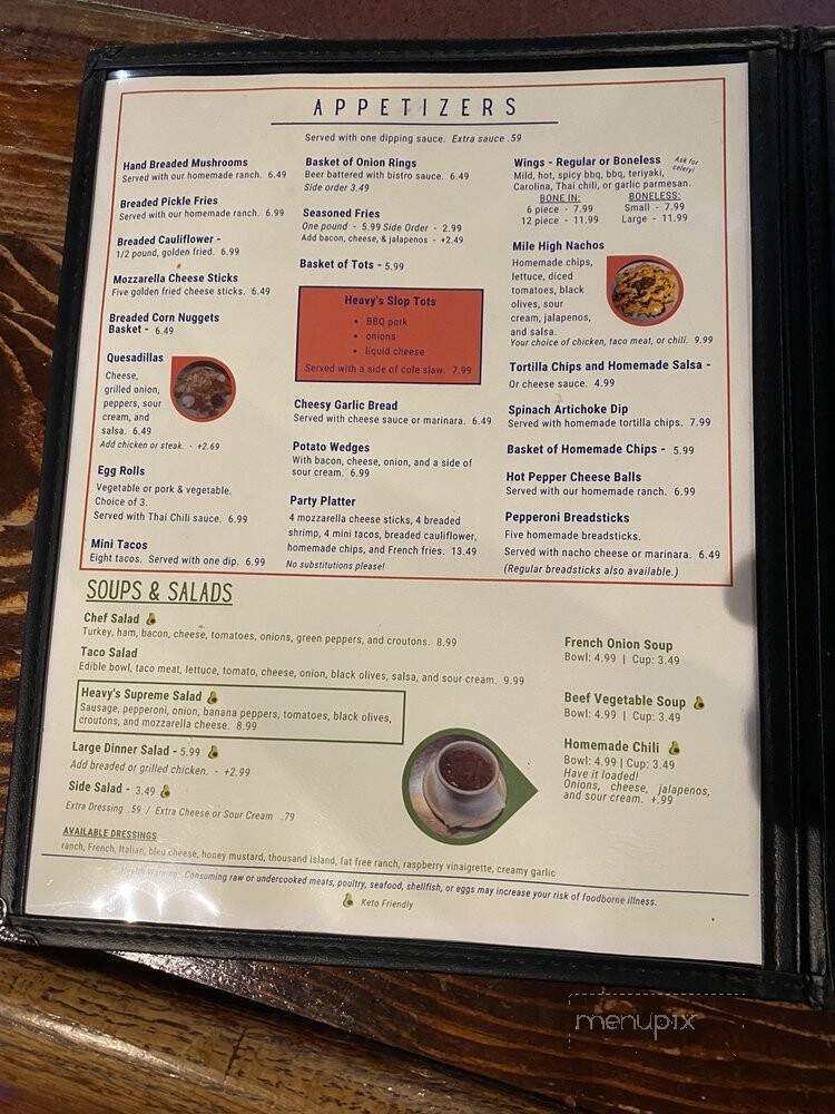 Heavy Sport Cafe - Camby, IN menu_pic