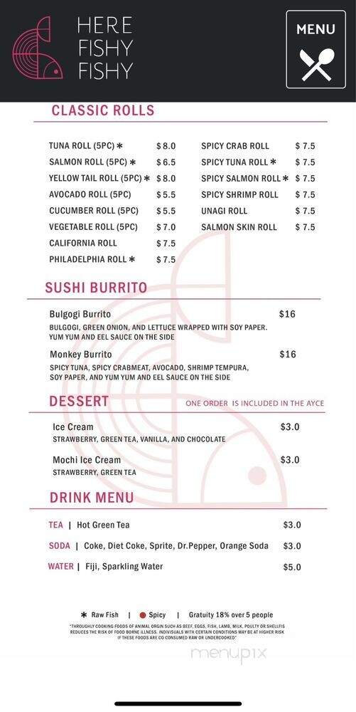 Here Fishy Fishy - Los Angeles, CA menu_pic