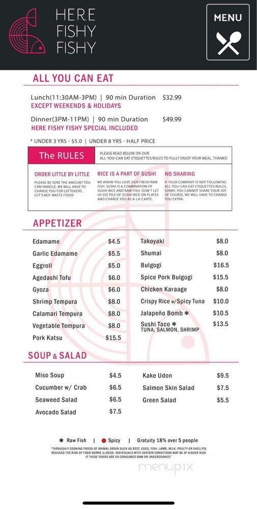 Here Fishy Fishy - Los Angeles, CA menu_pic