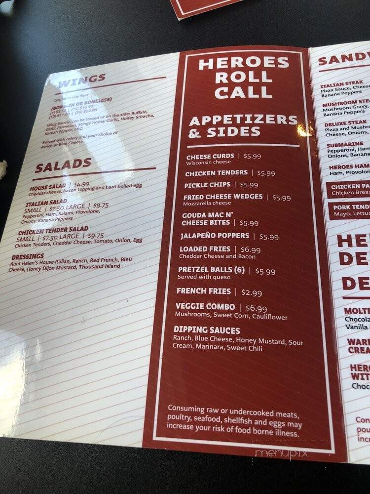 Heroes Pizza House - Springboro, OH menu_pic