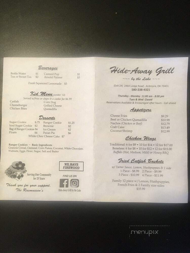 Hide-Away Grill By the Lake - Ardmore, OK