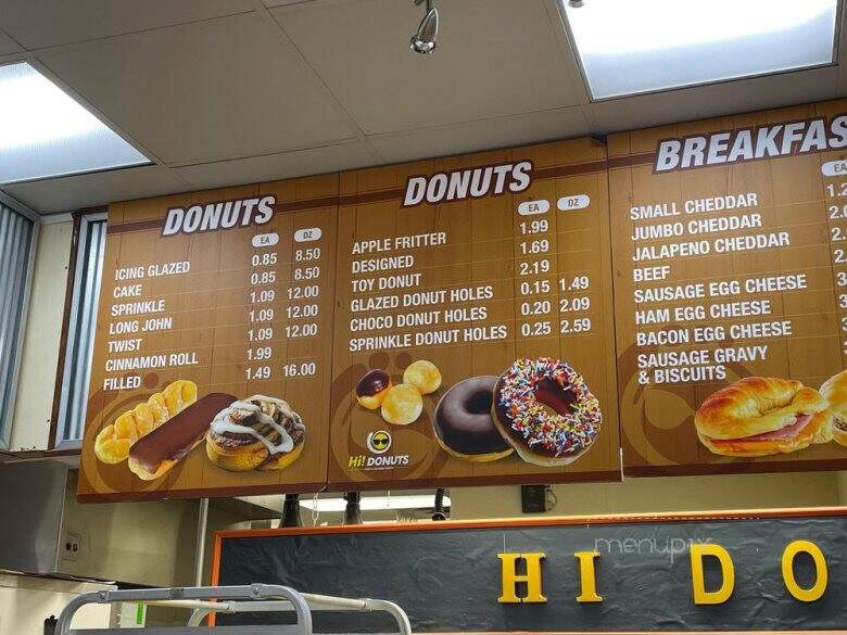 Hi! Donuts - Midwest City, OK menu_pic