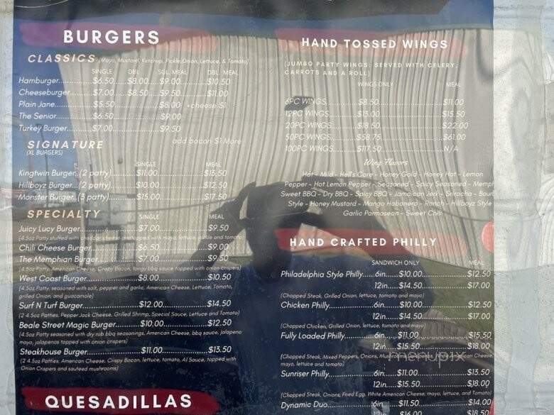 Hillboyz Wing and Burger Bar - Memphis, TN menu_pic