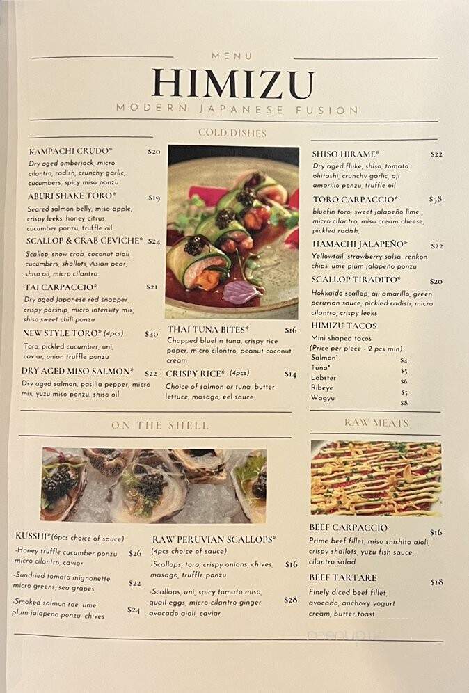 Himizu Modern Japanese Fusion - Westminster, CA menu_pic