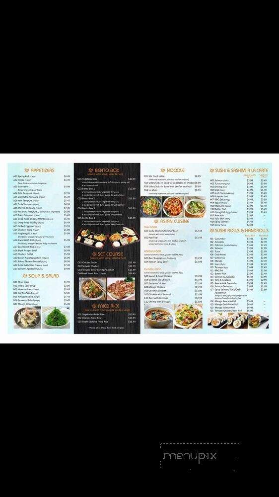Hinata Sushi & Asian Cuisine - Whitby, ON menu_pic