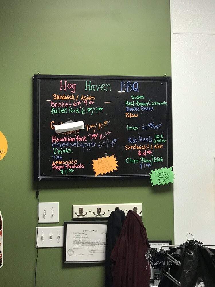 Hog Haven BBQ - Centralia, MO menu_pic