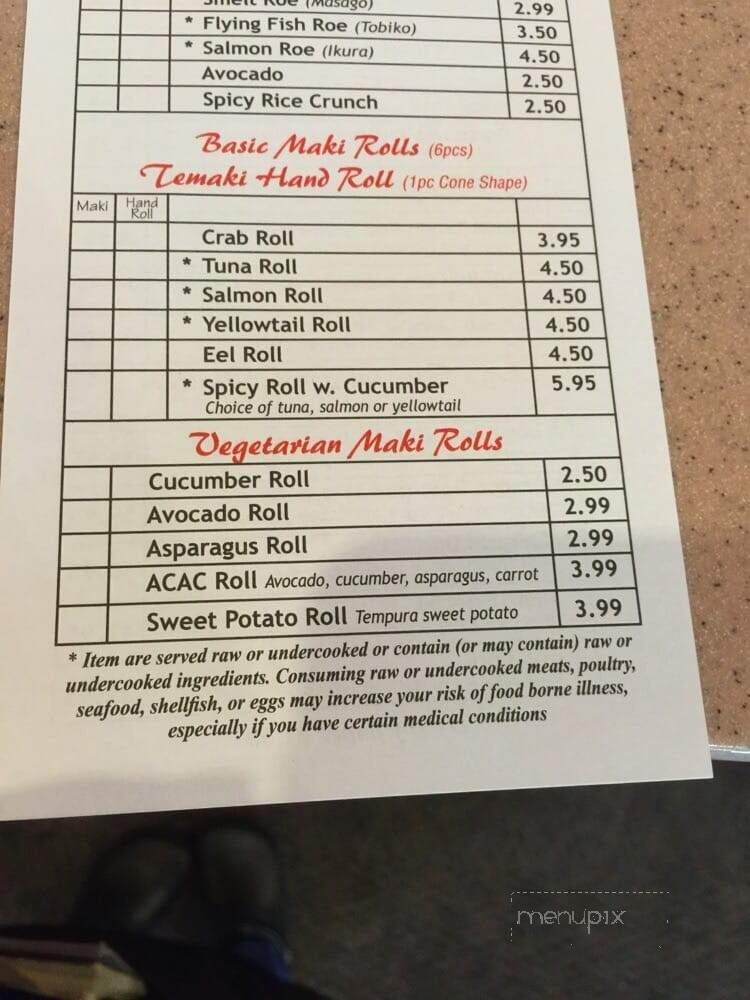 Hokkaido Japanese Express - Concord, NC menu_pic