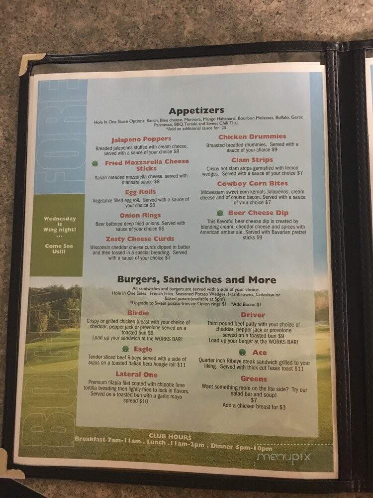 Hole In One Bar & Grill - Forman, ND menu_pic