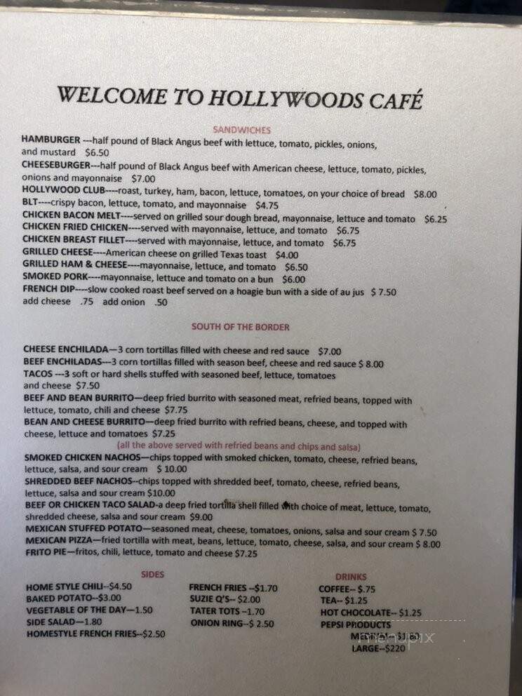 Hollywood's Cafe - Gravette, AR