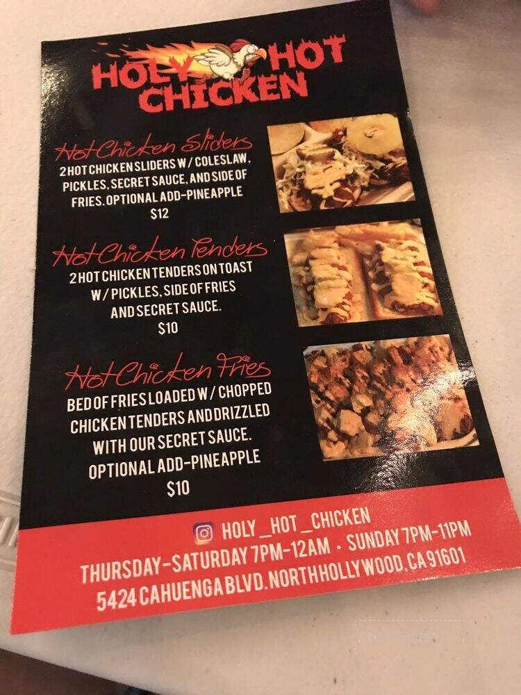 Holy Hot Chicken - North Hollywood, CA menu_pic