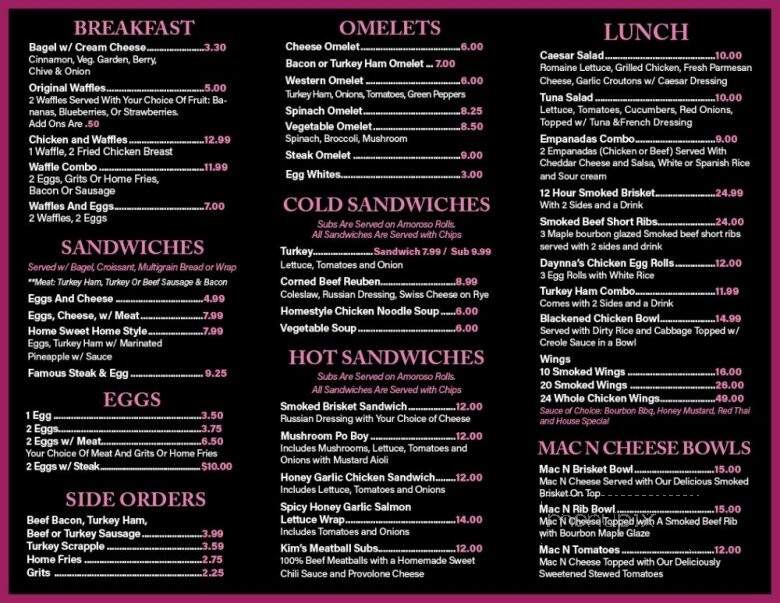 Home Sweet Home Cooking - Galloway, NJ menu_pic