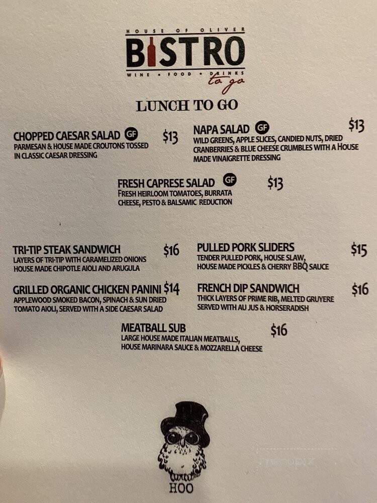 HOO Bistro - Roseville, CA menu_pic