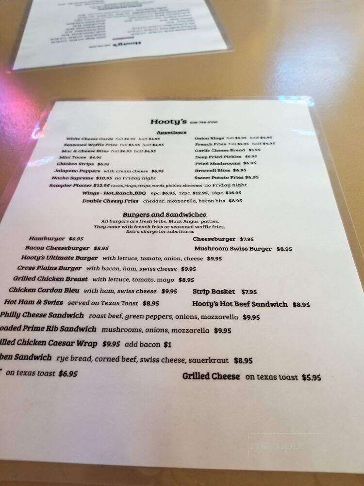 Jodi's Bar and Grill - Cross Plains, WI menu_pic