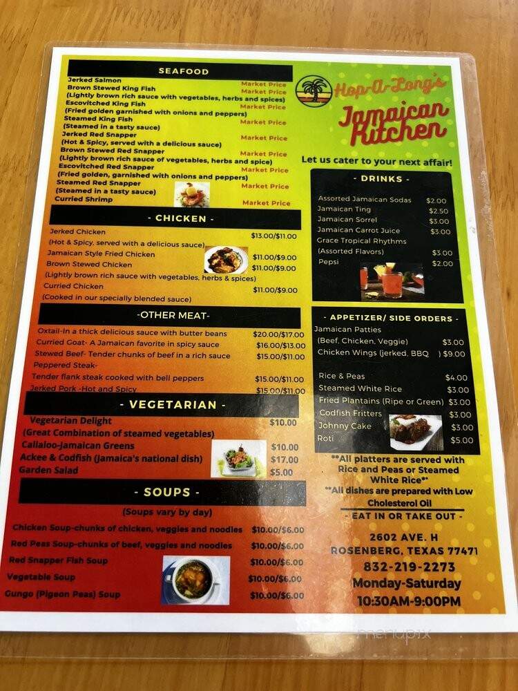 Hop A Long's Jamaican Kitchen - Rosenberg, TX menu_pic