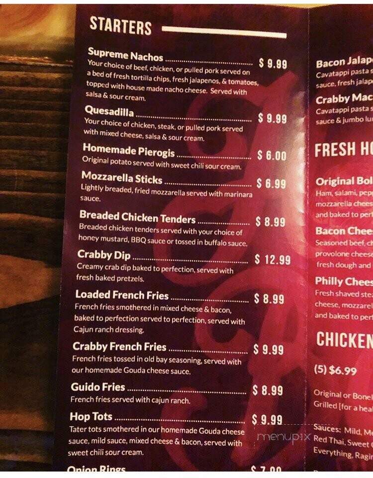 Hops and Barleys - Middletown, PA menu_pic