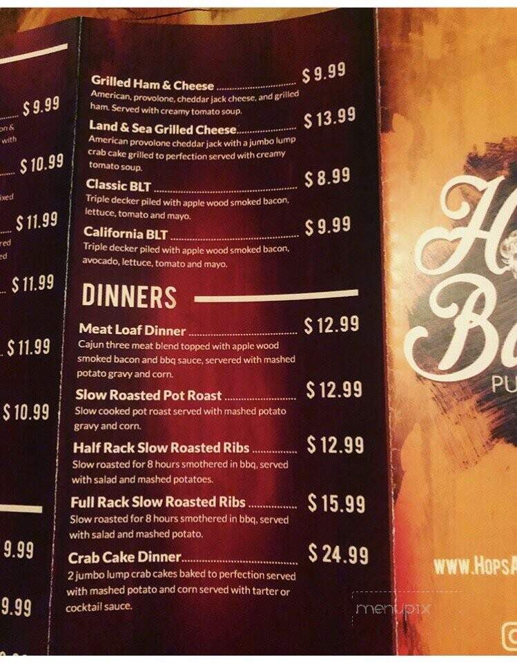 Hops and Barleys - Middletown, PA menu_pic