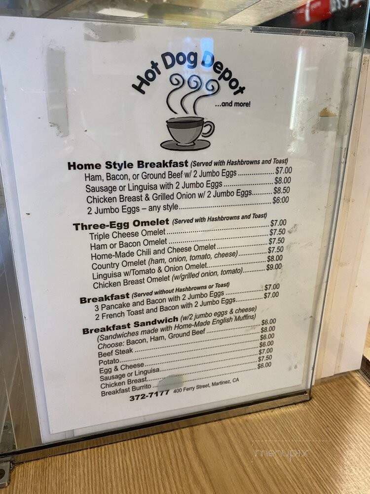 Hot Dog Depot-Bakery - Martinez, CA menu_pic