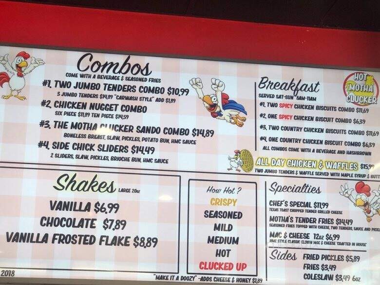 Hot Motha Clucker - Los Angeles, CA menu_pic