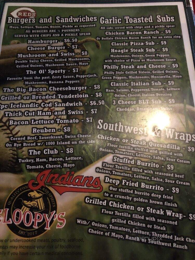 Hot Rods and Harleys Sports Bar & Grill - Greenville, OH menu_pic