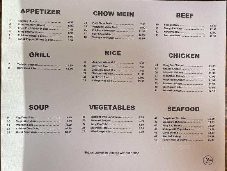 Humble Chef - Los Angeles, CA menu_pic