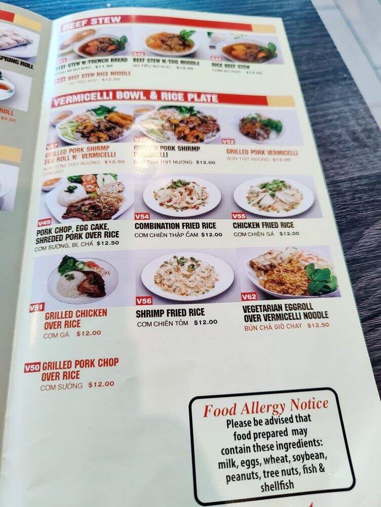Huong Lan Sandwiches - Folsom, CA menu_pic