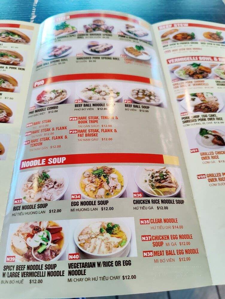 Huong Lan Sandwiches - Folsom, CA menu_pic