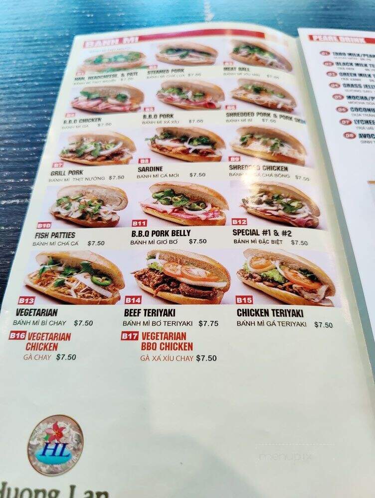 Huong Lan Sandwiches - Folsom, CA menu_pic