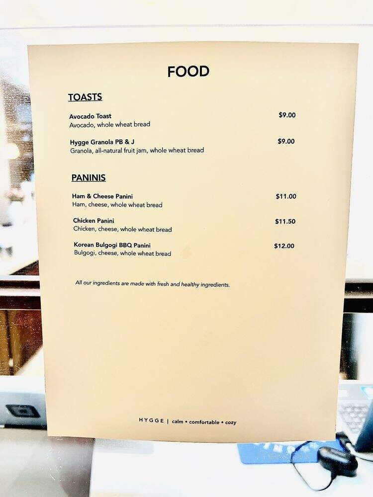 Hygge Coffee - La Mirada, CA menu_pic