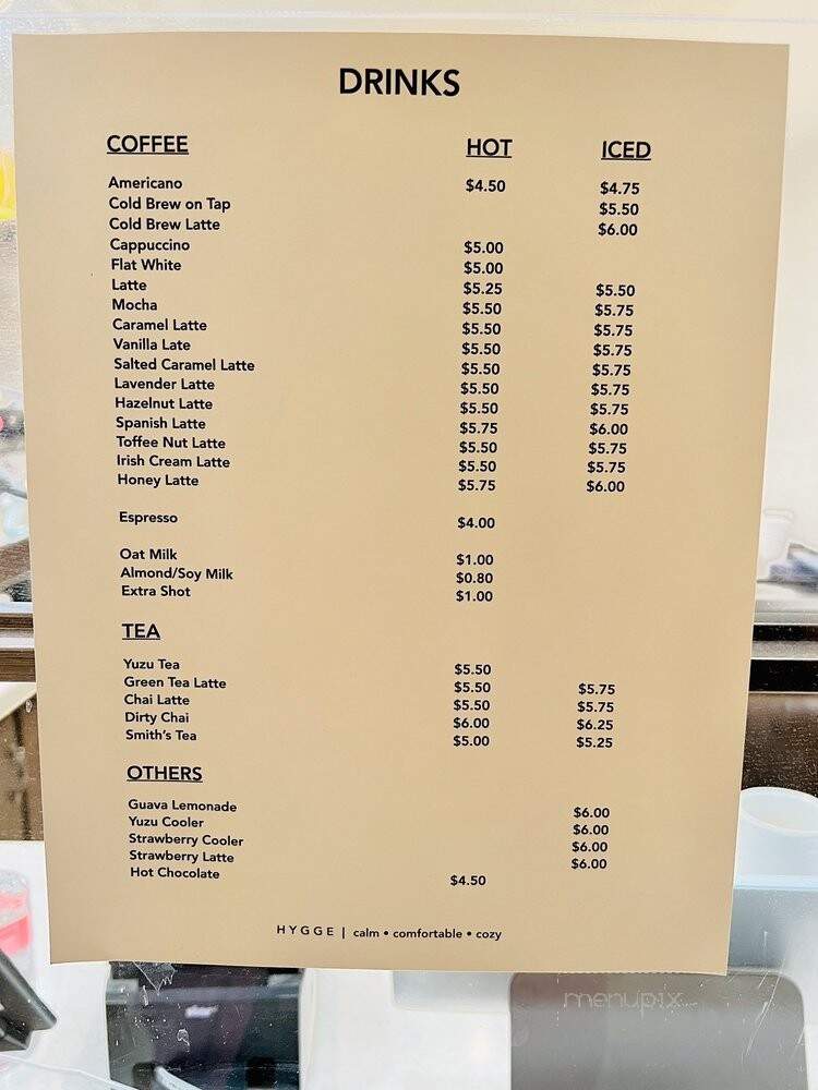 Hygge Coffee - La Mirada, CA menu_pic