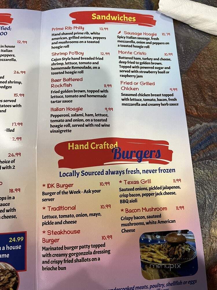IDK Raw Bar Grill and Gaming - Hayes, VA menu_pic