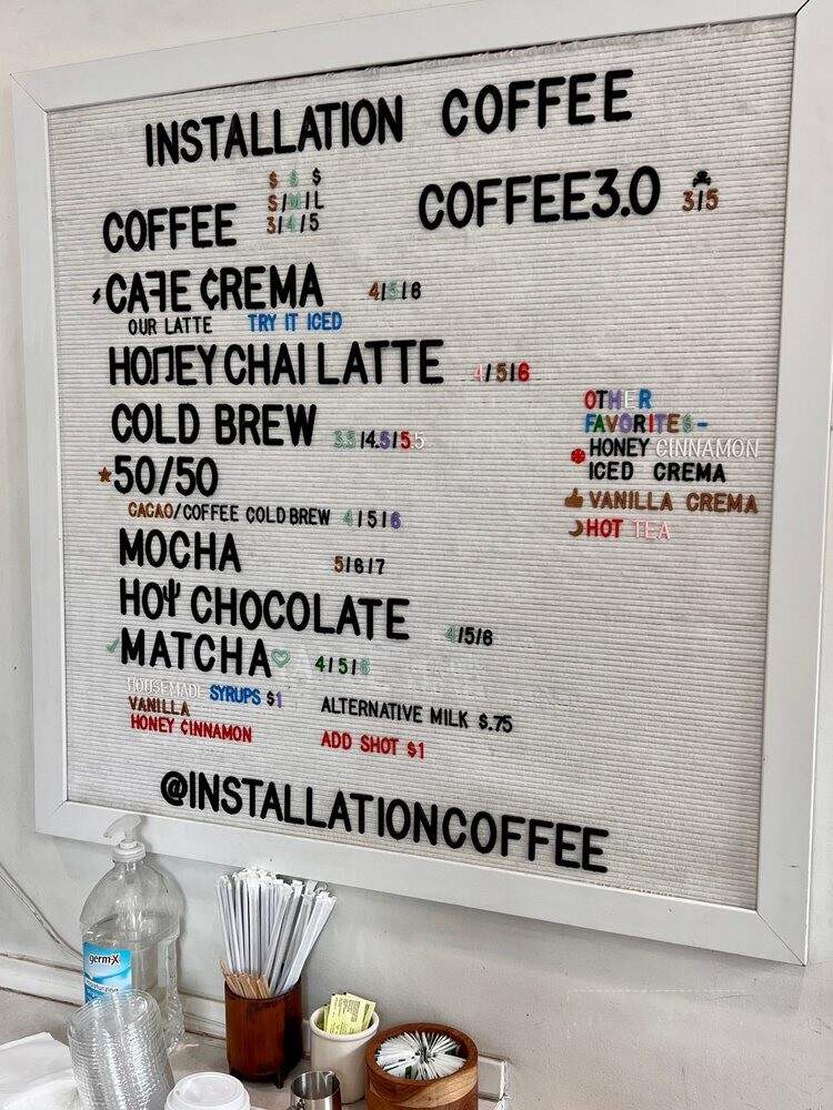 Installation Coffee - Los Angeles, CA menu_pic