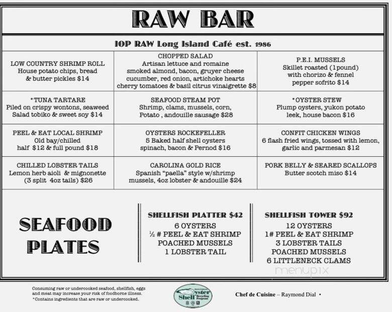 Iop Raw - Isle of Palms, SC menu_pic