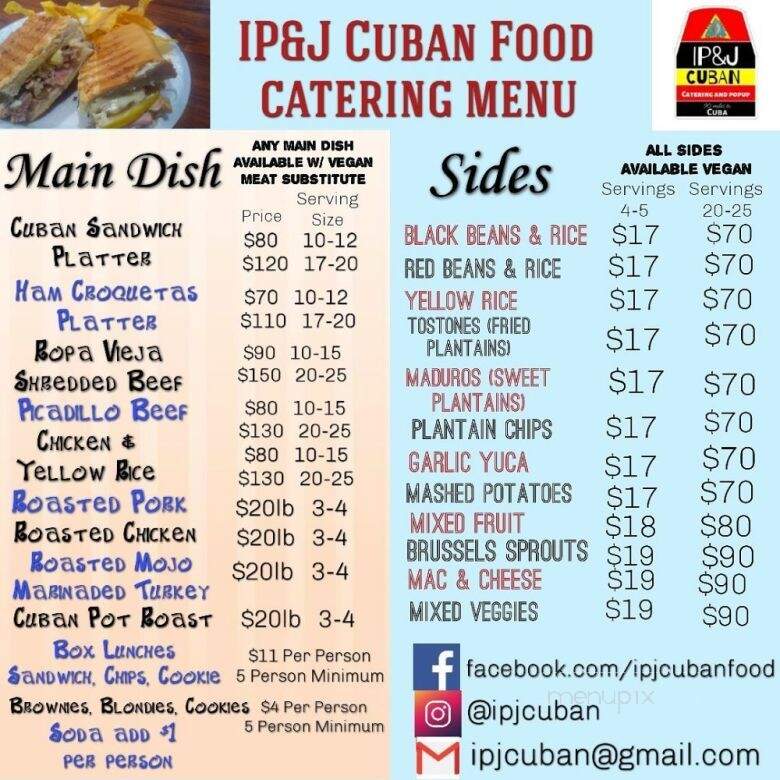IP&J Cuban Food - Lexington, KY menu_pic