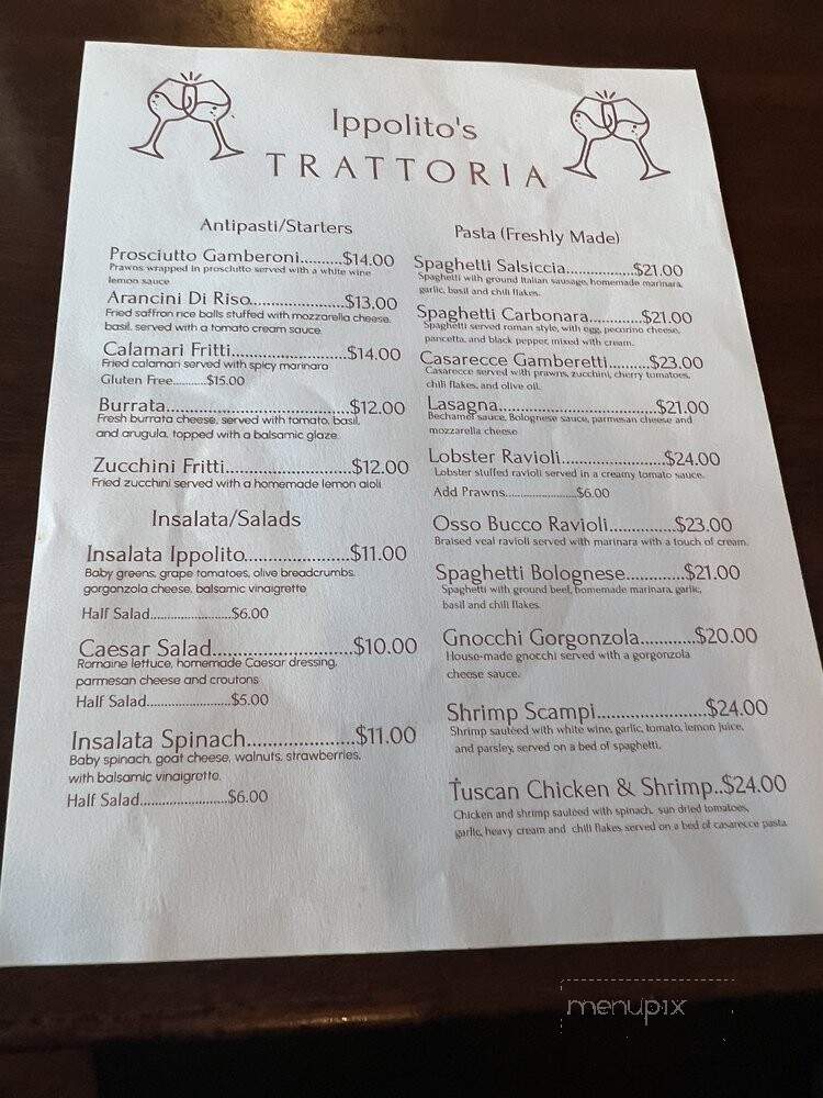 Ippolito's Trattoria - Sacramento, CA menu_pic