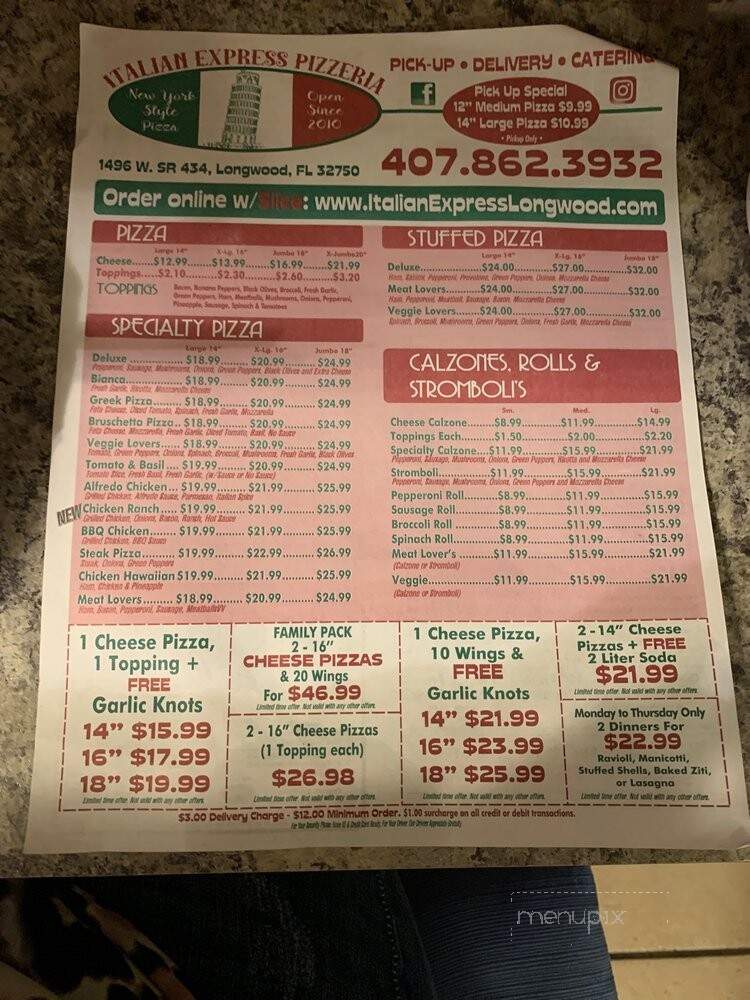 Brother's N.Y. Style Pizza - Longwood, FL menu_pic