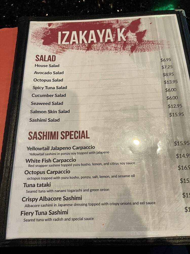 Izakaya Sushi K - Simi Valley, CA menu_pic